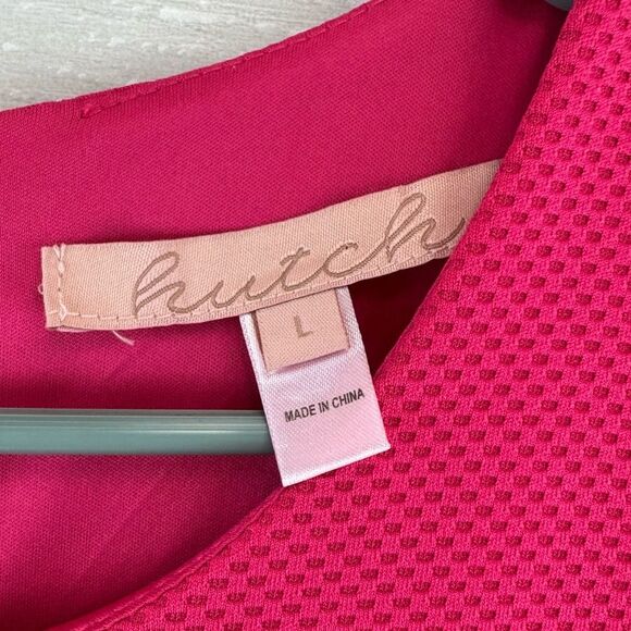 Anthropologie Hutch Vicki Textured Fit & Flare Pink Dress Large - Picture 4 of 5